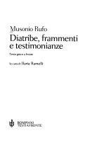 Copertina  Diatribe, frammenti e testimonianze