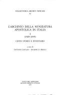 Copertina  1929-1939 : cenni storici e inventario