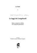 Copertina  Le leggi dei Longobardi : storia, memoria e diritto di un popolo germanico