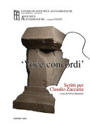 Copertina  Voce concordi : scritti per Claudio Zaccaria